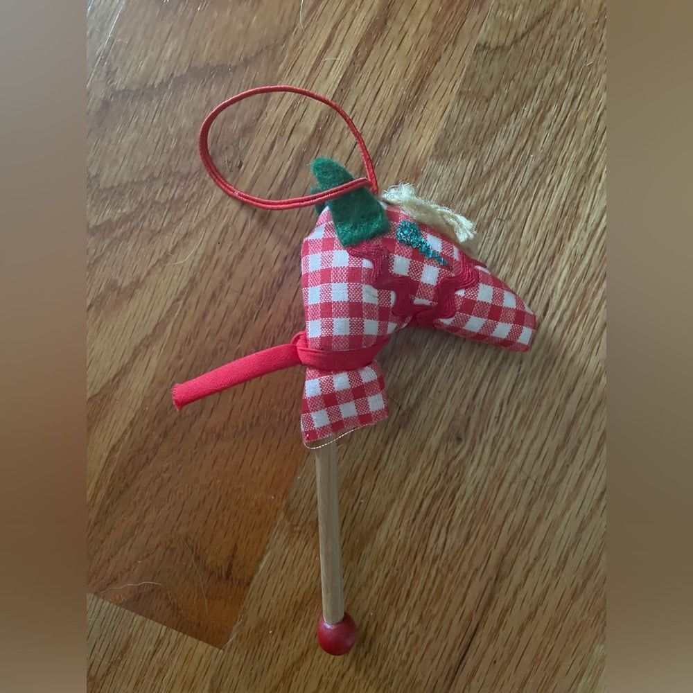 Vintage HOBBY HORSE Child's Horse Riding Stick CHRISTMAS  ORNAMENT